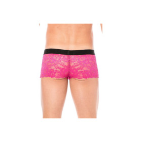 Boxer magenta en dentelle délicate 